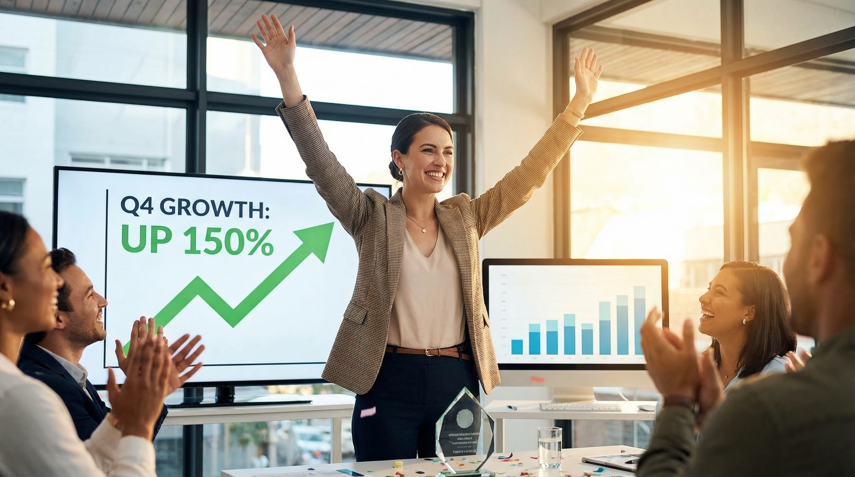Upward growth chart representing business scaling through automation